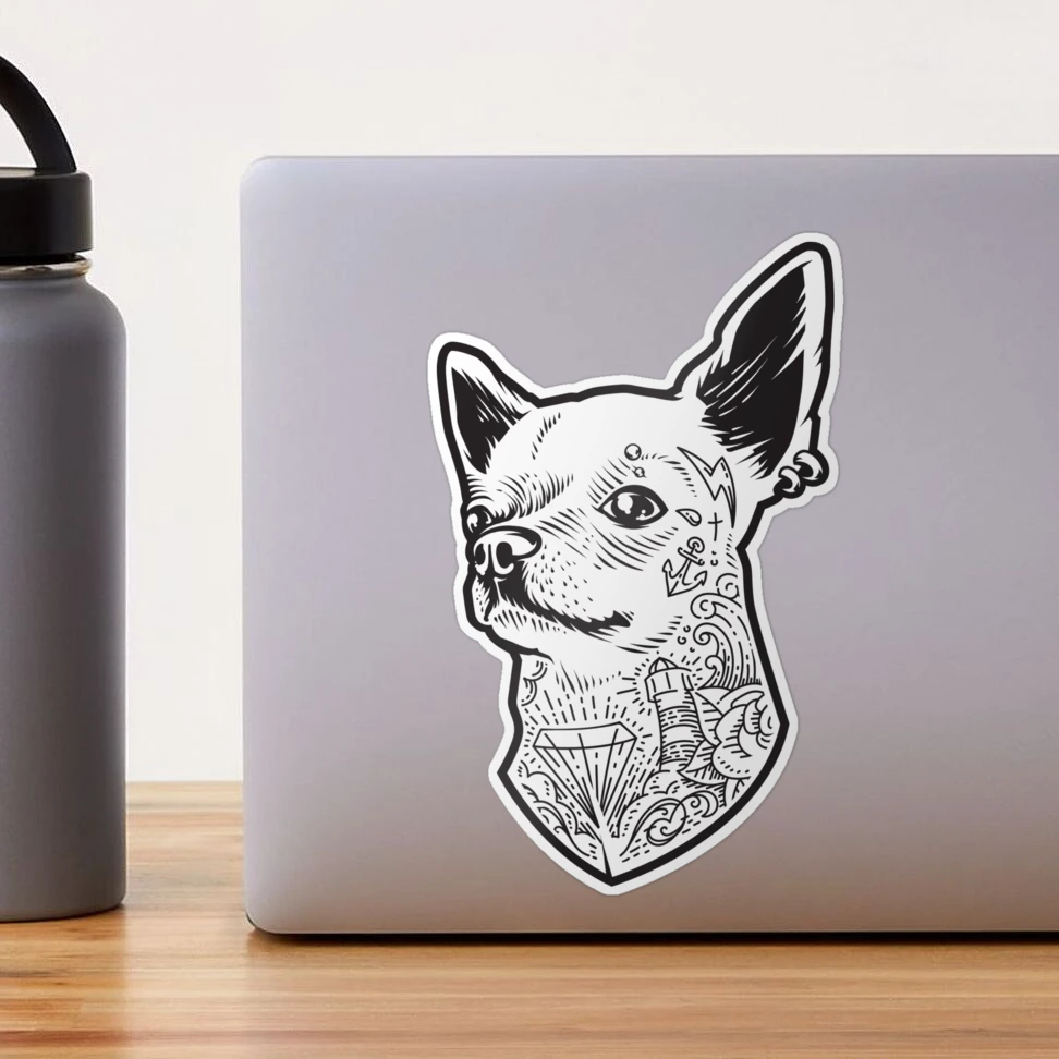 Chihuahua dog tattoo Royalty Free Vector Image