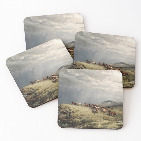 Item preview, Horses in the Mountains, by Peter Nicolai Arbo designed and sold by JustContemplate.