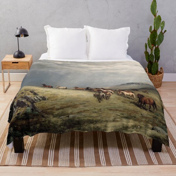Item preview, Horses in the Mountains, by Peter Nicolai Arbo designed and sold by JustContemplate.