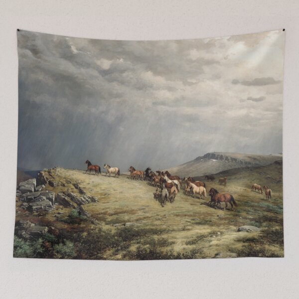 Item preview, Horses in the Mountains, by Peter Nicolai Arbo designed and sold by JustContemplate.