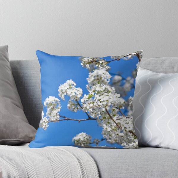 Item preview, White Pear Blossoms in Spring on Blue designed and sold by dbvirago.