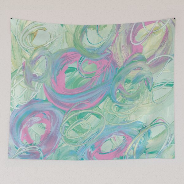 Item preview, Swirl of green and pink designed and sold by courbebleue.