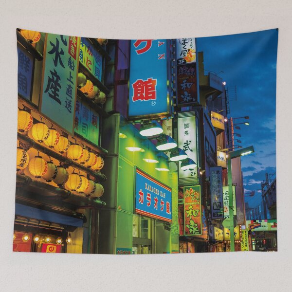 Item preview, Tokyo karaoke street storefronts at night designed and sold by Deane Calvin.