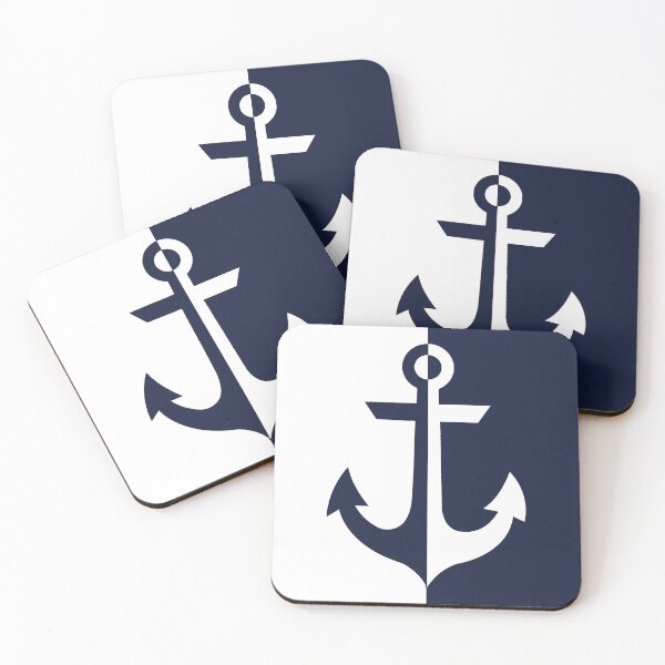 Item preview, Nautical white and navy blue anchor  designed and sold by IoanaHraball.