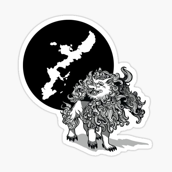 Okinawa Shi Shi Dog with Island Sticker