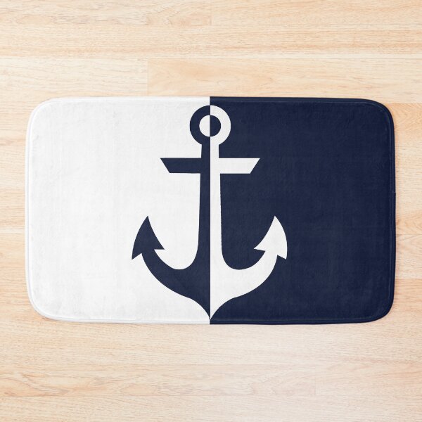 Item preview, Nautical white and navy blue anchor  designed and sold by IoanaHraball.