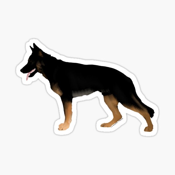 German Shepherd: Melanistic Tan & Black Sticker