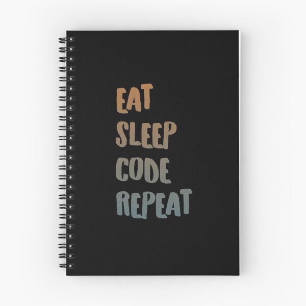 Artikelvorschau, Eat Sleep Code Wiederholung in Orange und Blau entworfen und verkauft von Interpret108.