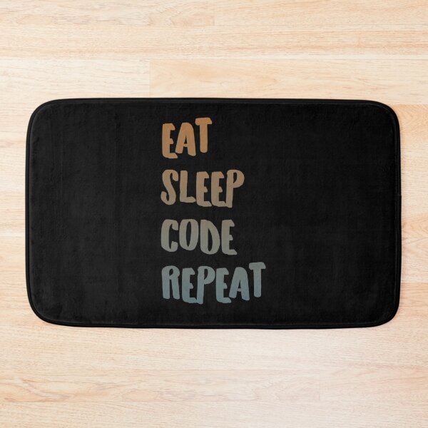 Artikelvorschau, Eat Sleep Code Wiederholung in Orange und Blau entworfen und verkauft von Interpret108.