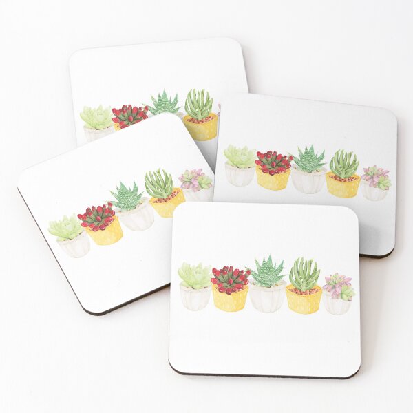 Item preview, Watercolor Succulent Row #2 designed and sold by ShyOwlet.