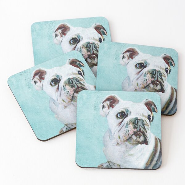 Item preview, Max the Bulldog on aqua designed and sold by Amy Matson.