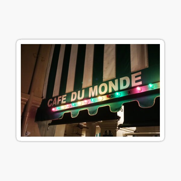Beach Permanent Vinyl Sticker • Cafe Du Monde New Orleans