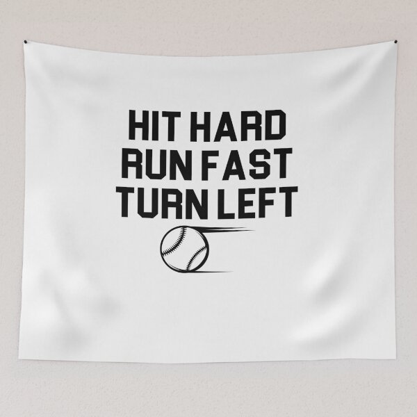 Item preview, Hit Hard Run Fast Turn Left / Funny Baseball Gift / Cute Softball Saying / Birthday Gifts designed and sold by Chamssou.