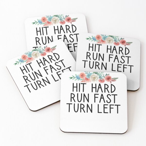 Item preview, Hit Hard Run Fast Turn Left / Funny Baseball Gift / Cute Softball Saying / Birthday Gifts floral design designed and sold by Chamssou.