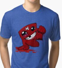 Happy Super Meat Boy Tri-blend T-Shirt