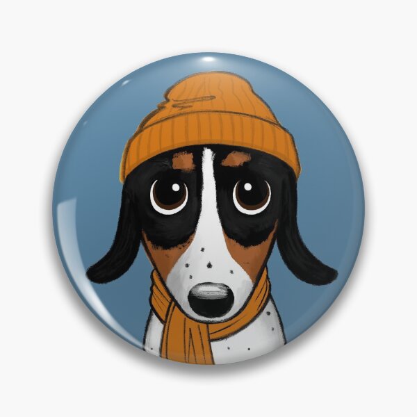 Item preview, Beanie Dog - Piebald Dachshund - Cute Hipster Puppy Dog designed and sold by Jenn Inashvili.