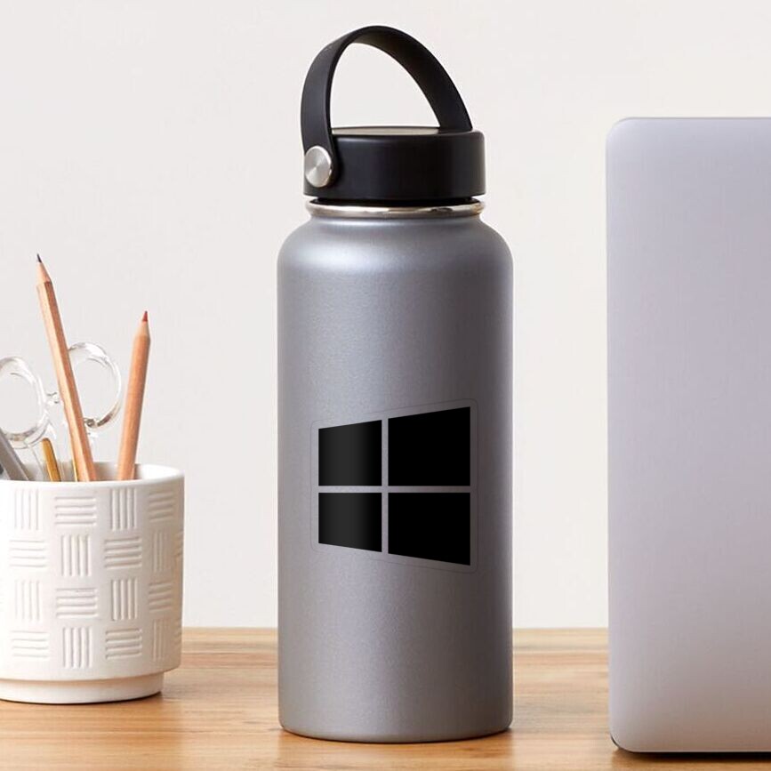 Simple Windows Logo Black & White Design 2 Sticker
