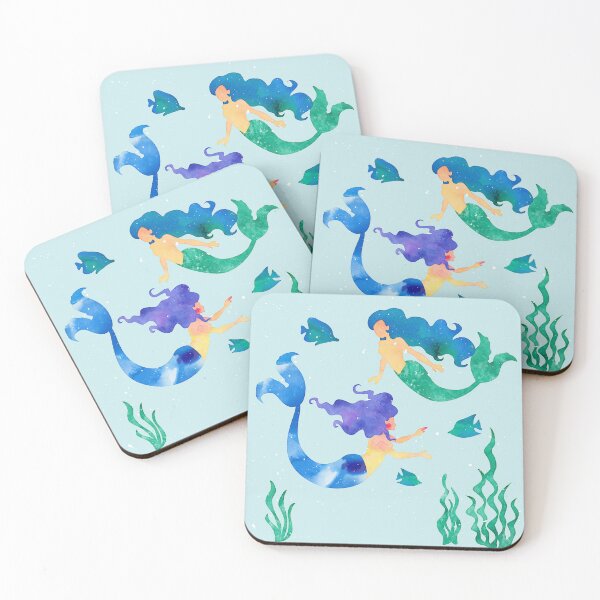Item preview, Watercolor painted mermaids designed and sold by della95.