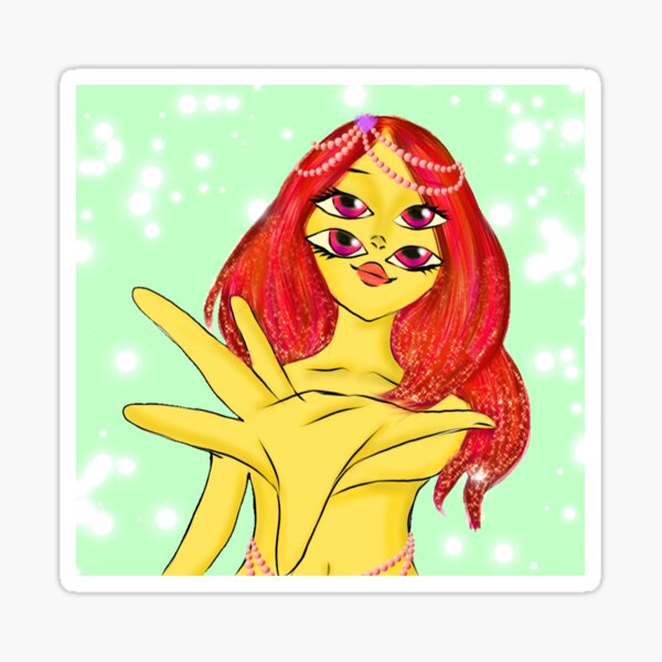 4-eyed mermaid Sticker