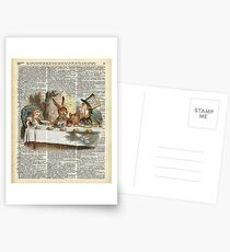 Postales Alicia en el país de las maravillas, Tea Time Vintage Illustration, Dictionary Art