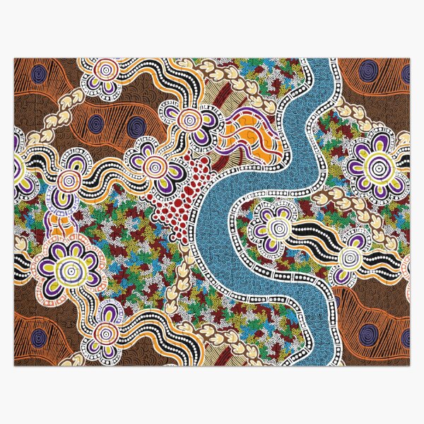 Artikel-Vorschau von Authentische Aborigine-Kunst - Big River, designt und verkauft von HogarthArts.
