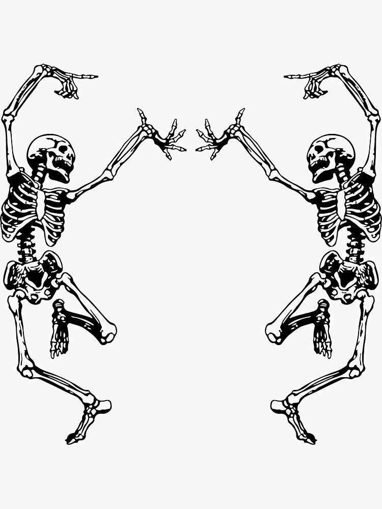 "2 Happy Dancing Skull" Sticker for Sale by tingestion1981 Redbubble