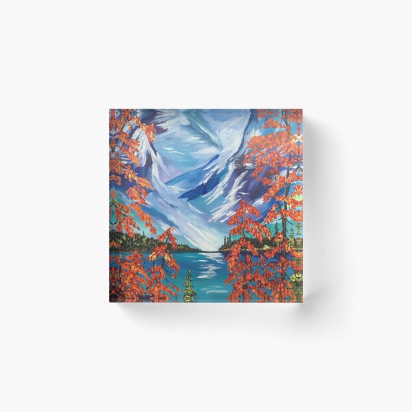 Hiking Magic | colourful, abstract mountains Acrylic Block