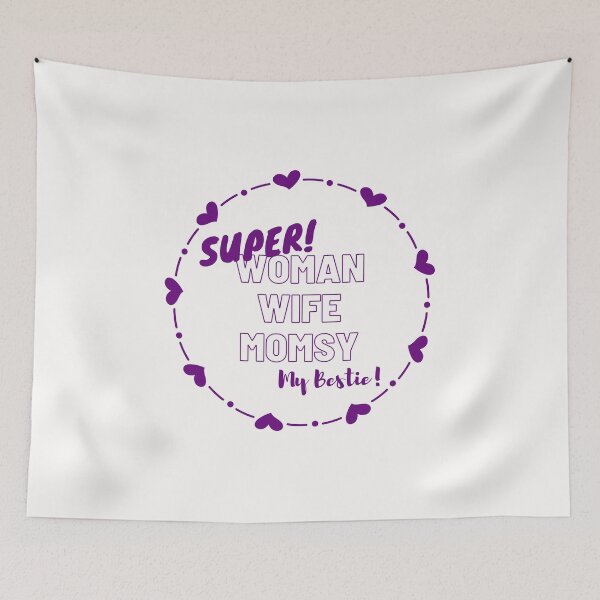Item preview, Super woman wife momsy, My Bestie! in White designed and sold by ForeverInColors.