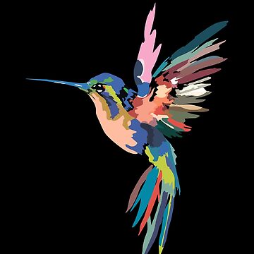 Artwork thumbnail, Hummingbird Lover - Cool Water Color Design Gift by JJDzignsShop