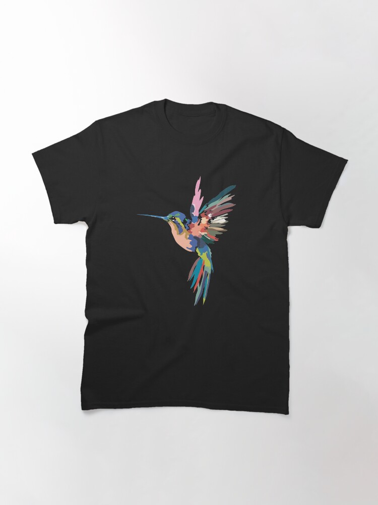 Thumbnail 3 of 7, Classic T-Shirt, Hummingbird Lover - Cool Water Color Design Gift designed and sold by JJDzignsShop.
