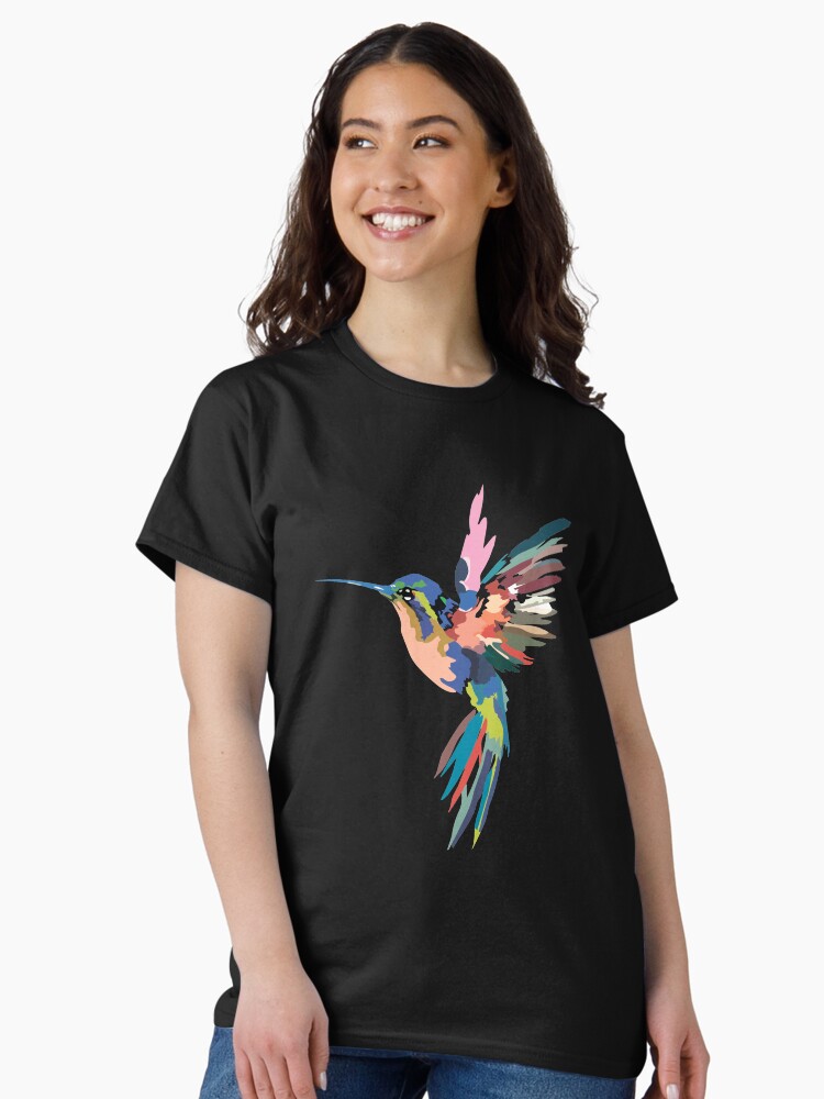 Thumbnail 2 of 7, Classic T-Shirt, Hummingbird Lover - Cool Water Color Design Gift designed and sold by JJDzignsShop.
