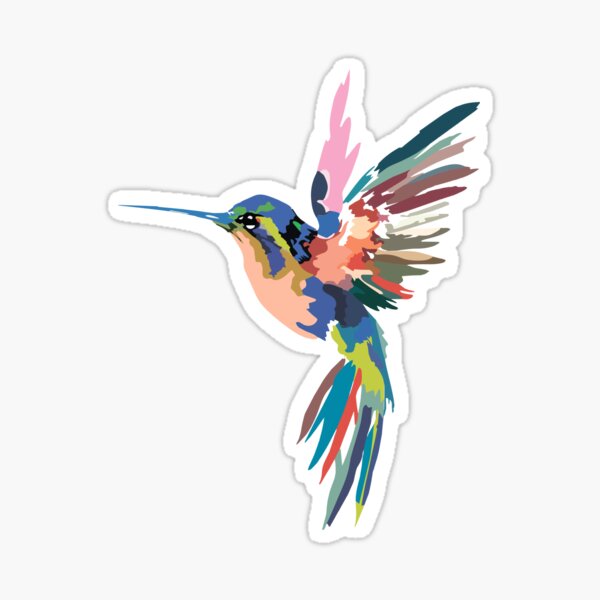 Hummingbird Splatter-Name Drop Vinyl Sticker - Custom Decor