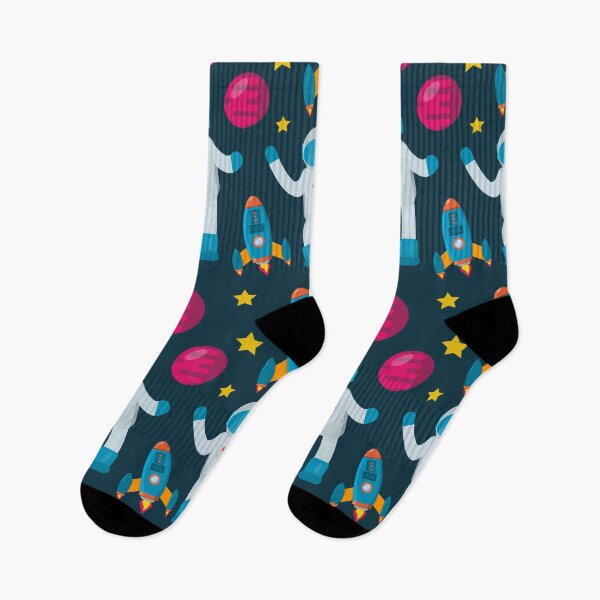 Item preview, astronaut with spaceship seamless pattern designed and sold by werezu.