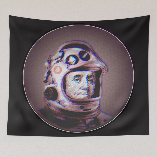 Item preview, Crypto Benjamin | Cyber Space Astronaut Miner | Vintage | Glitch designed and sold by spinolator.