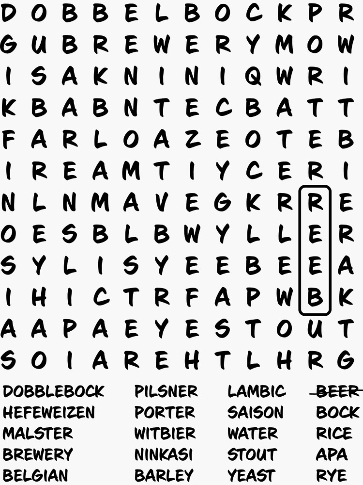 Thumbnail 3 of 3, Sticker, Beer Crossword designed and sold by z7arts.