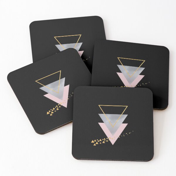 Item preview, Glamorous Pink and Gold Design of Triangles designed and sold by BellasGeometry.