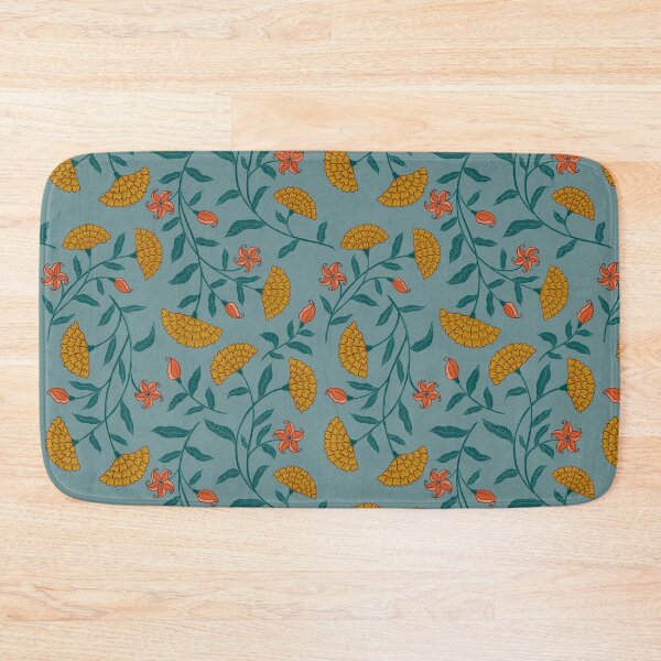 Item preview, Summer Florals Marigold Pattern - Yellow and Mint designed and sold by Artsychoke.