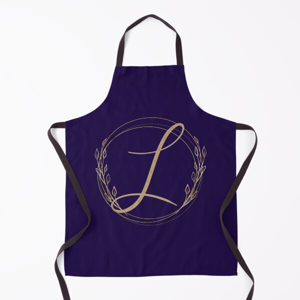 Item preview, Letter L - Gold Leaves on blue background designed and sold by Rionda.