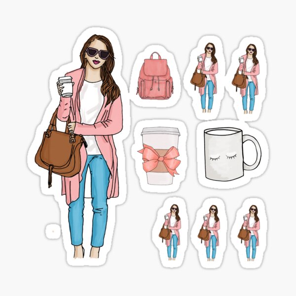 Coffee Girl Fashion Sticker Pack Sticker
