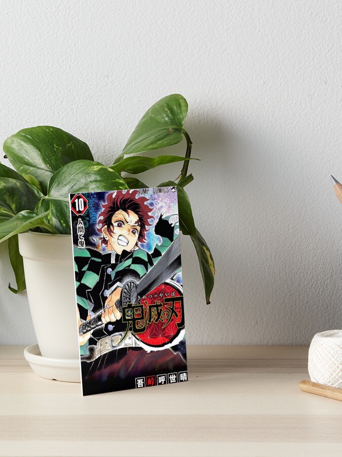 demon slayer vol 10 cover art board print for sale by rxntaroamxmi redbubble