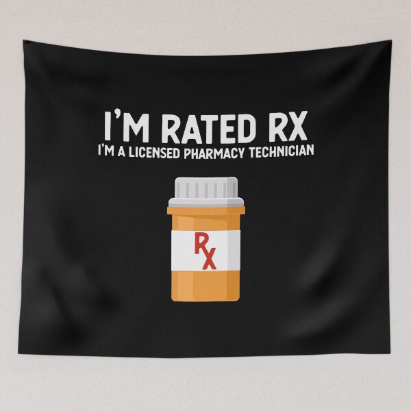 Item preview, Funny CPHT Pharmacy Technician Rated RX print designed and sold by jakehughes2015.