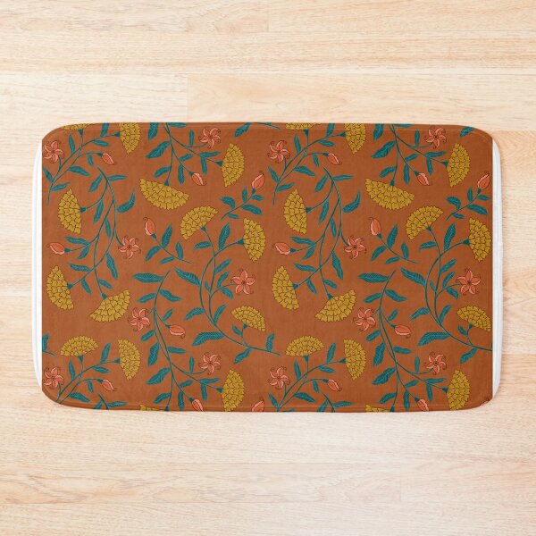 Item preview, Summer Florals Marigold Pattern - Yellow and Rust designed and sold by Artsychoke.