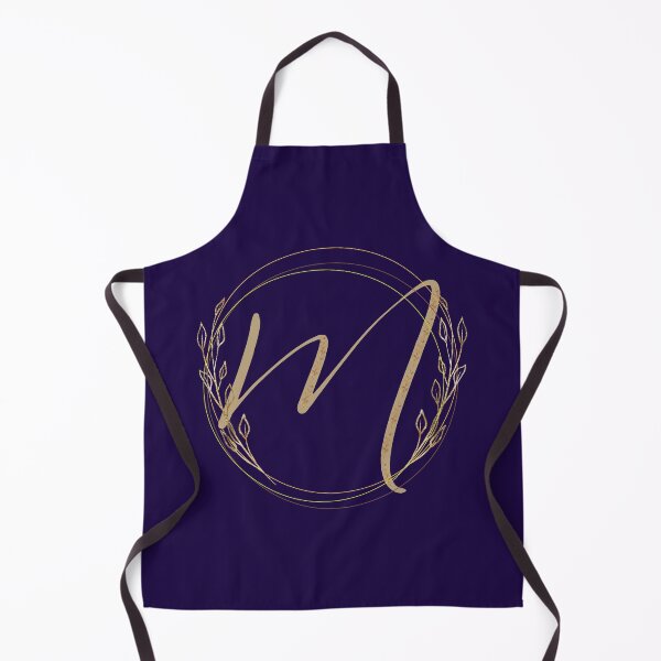 Item preview, Letter M - Gold Leaves on blue background designed and sold by Rionda.