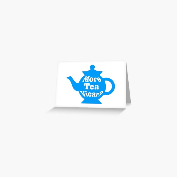 Item preview, Teapot - More tea Vicar? - Mid Blue and White designed and sold by Artberry.
