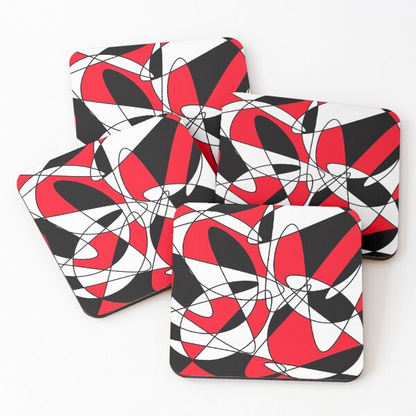Item preview, Abstract pattern - red, black and white. designed and sold by K.S ART.