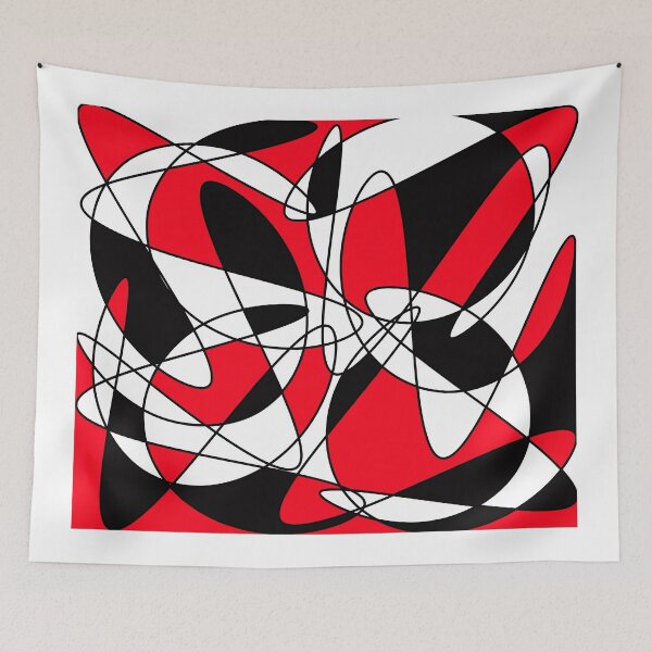 Item preview, Abstract pattern - red, black and white. designed and sold by K.S ART.
