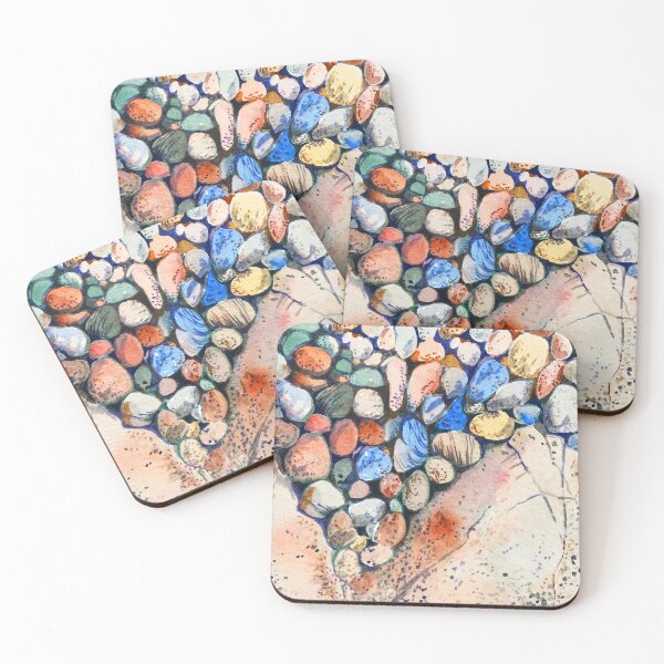 Item preview, Colourful pebbles on the beach designed and sold by Lemontreeart63.