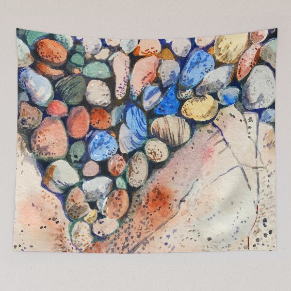 Item preview, Colourful pebbles on the beach designed and sold by Lemontreeart63.