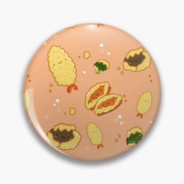 Item preview, Kawaii japanese food fried tempura seamless pattern design  designed and sold by Marie-c-doodles.