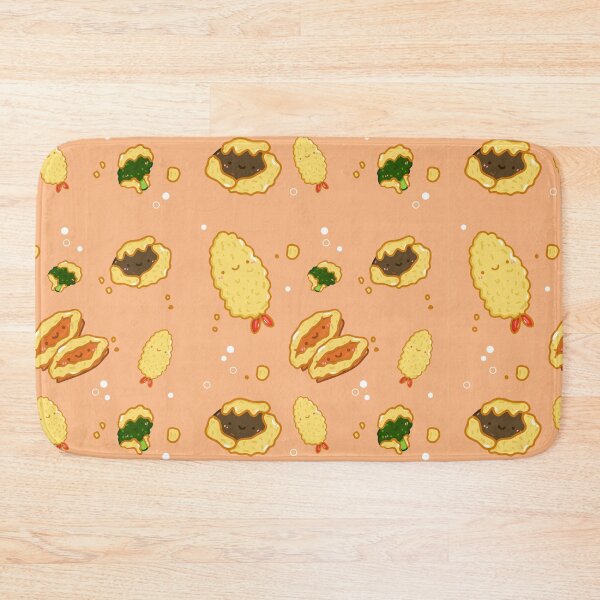 Item preview, Kawaii japanese food fried tempura seamless pattern design  designed and sold by Marie-c-doodles.
